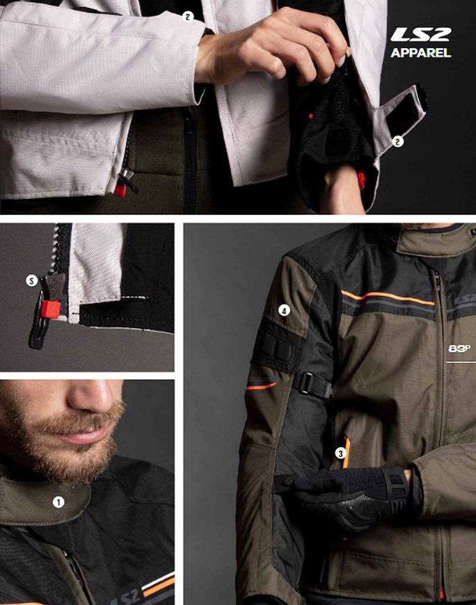 Мотокуртка LS2 Shadow Man Jacket Khaki/Black H-V/Orange