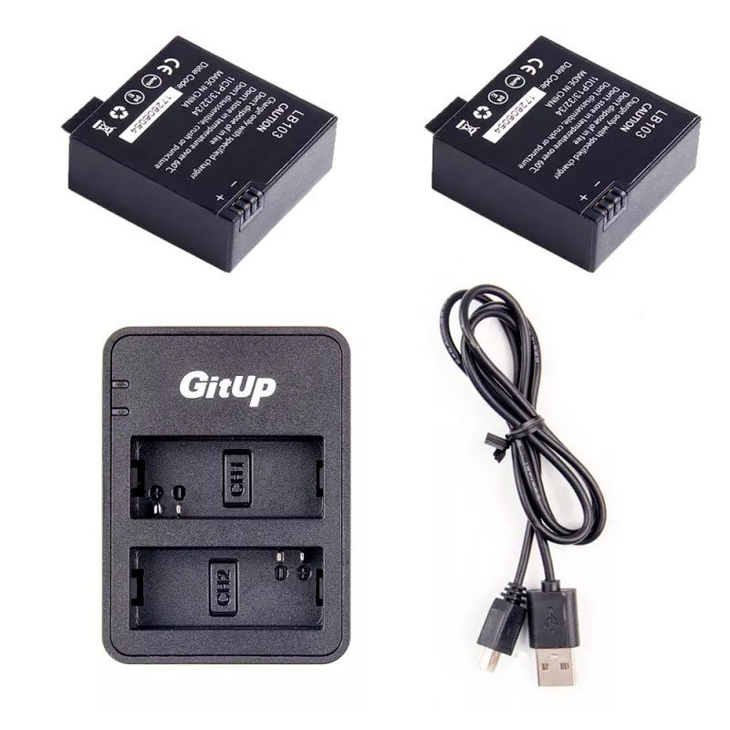 Набір GitUp Batteries with Dual-slot Charger for GitUp 3