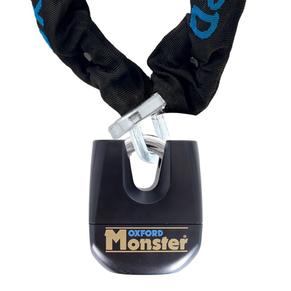 Противоугонная цепь с замком Oxford Monster Lock&12mmSq Chain 1.2m (LK801)