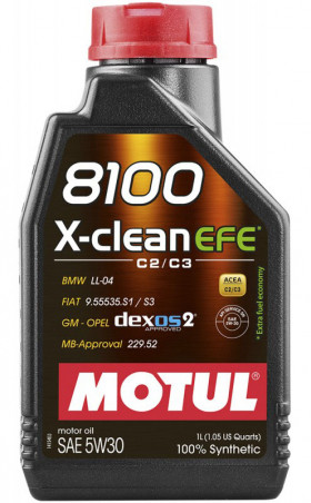 Моторное масло Motul 8100 X-Clean Efe SAE 5W-30 1л (814001)