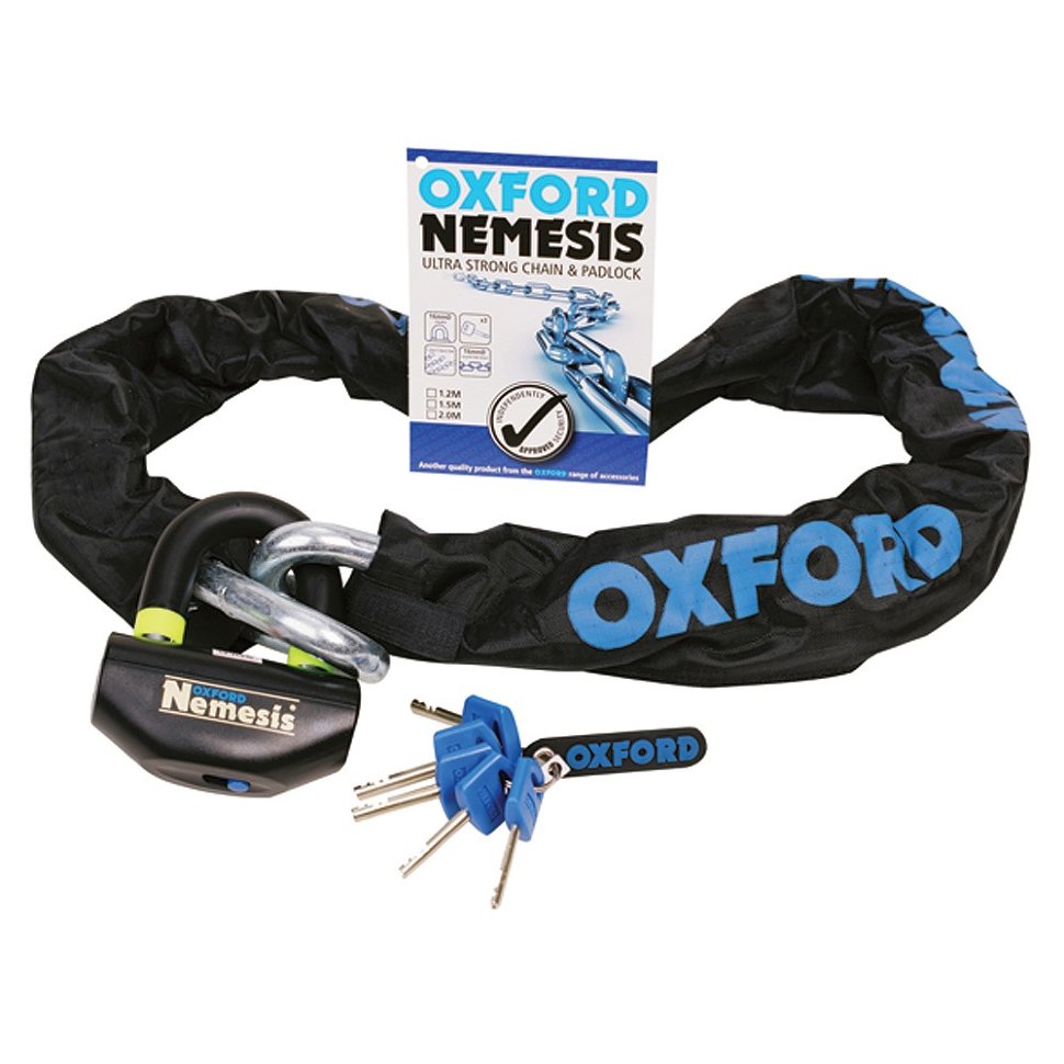 Противоугонная цепь с замком Oxford Nemesis 16mm Chain and Padlock 1.2m (OF330)