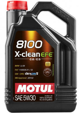 Моторное масло Motul 8100 X-Clean Efe SAE 5W-30 5л (814051)