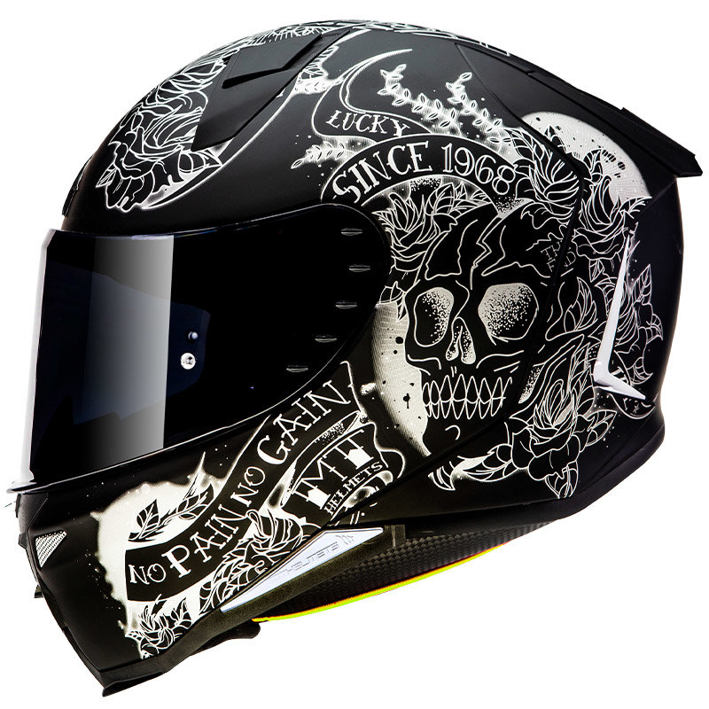 Мотошлем MT Helmets Revenge 2 Skull and Roses Matt Black