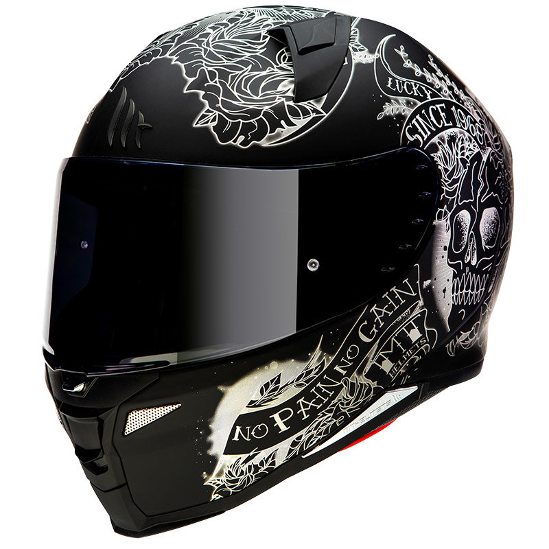 Мотошлем MT Helmets Revenge 2 Skull and Roses Matt Black