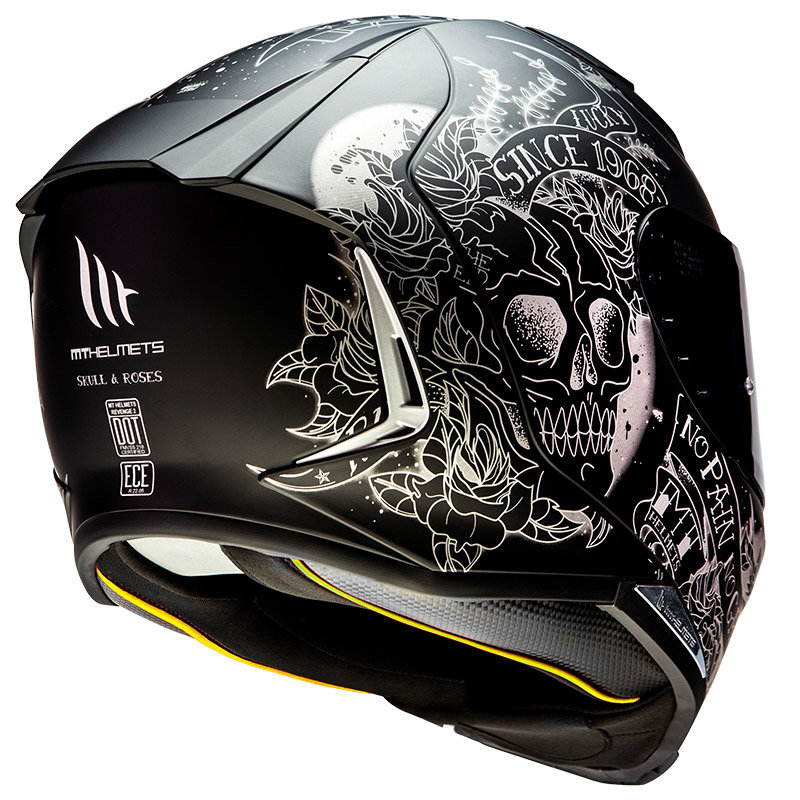Мотошлем MT Helmets Revenge 2 Skull and Roses Matt Black