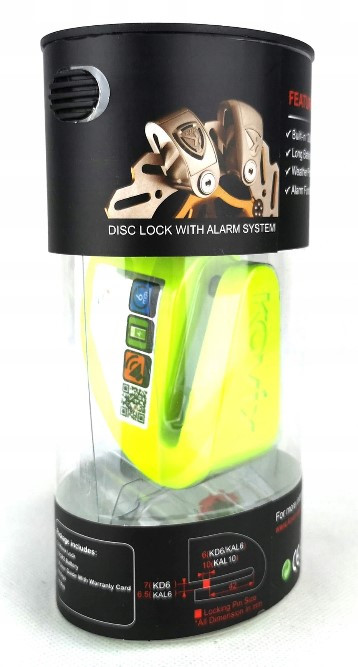 Мотозамок с сигнализацией Kovix KD6 Y Yellow (KD6 Y)