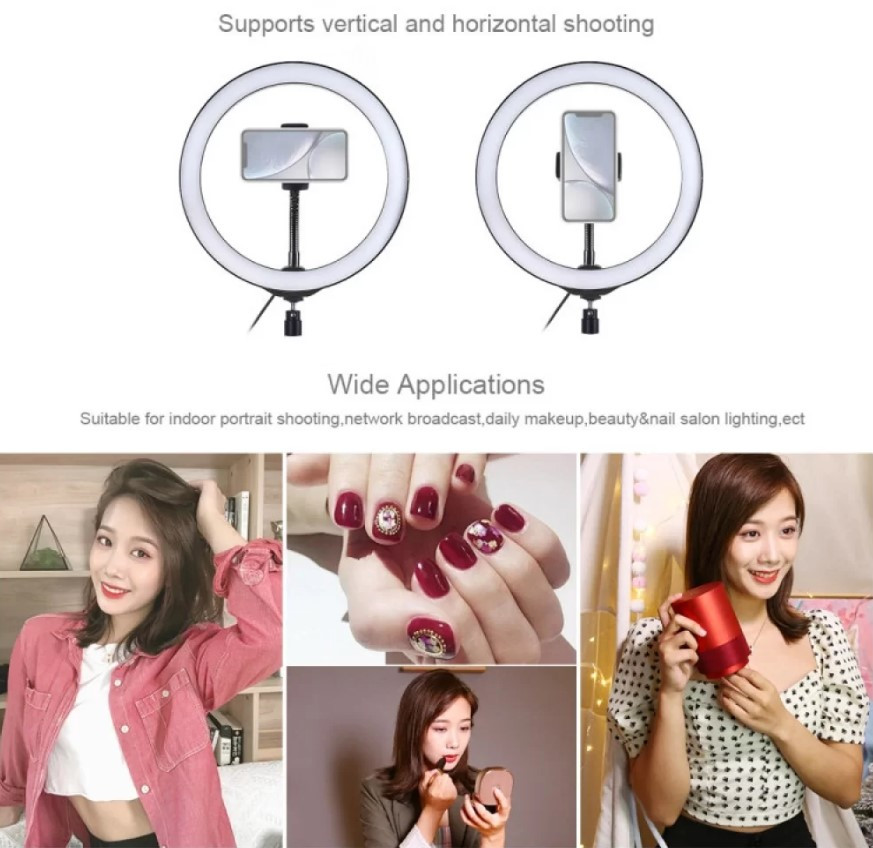 Кольцевой свет со стойкой Puluz PKT3035 Ring Light 26 см. 20W (57784)