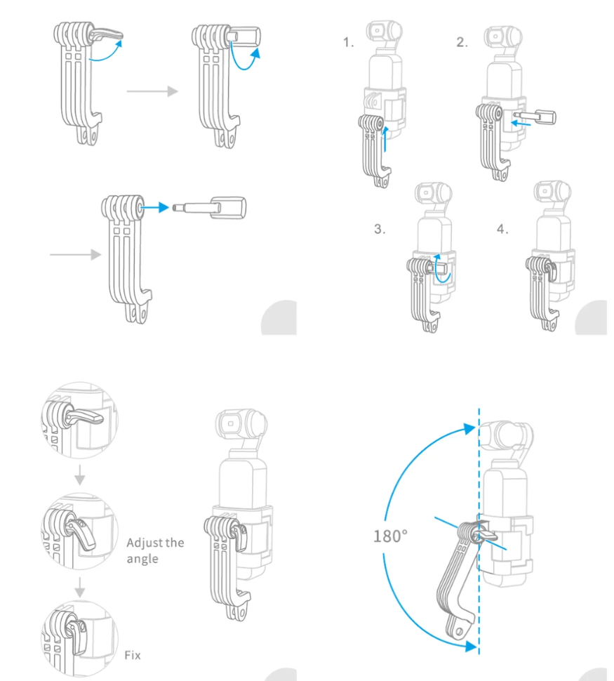 Крепление Pgytech Osmo Pocket & Action Camera L Bracket (P-18C-018)