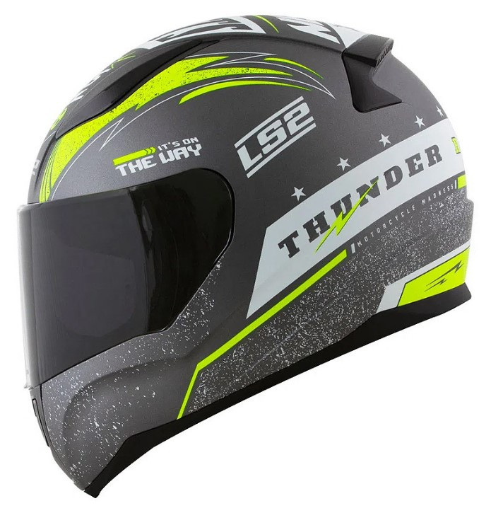 Мотошлем LS2 FF353 Rapid Thunder Matt Titanium/Neon Yellow