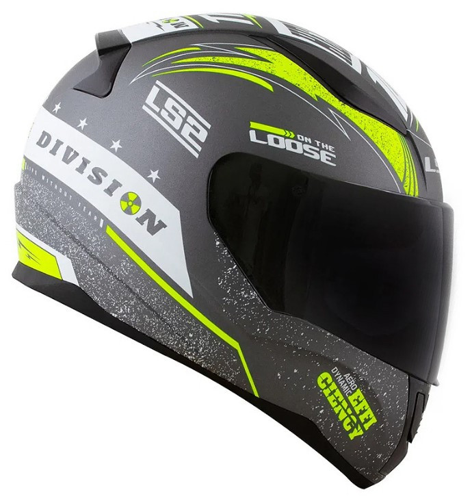 Мотошлем LS2 FF353 Rapid Thunder Matt Titanium/Neon Yellow