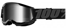 Детские мото очки 100% Strata II Youth Goggle Black Mirror Silver Lens (50521-252-01)