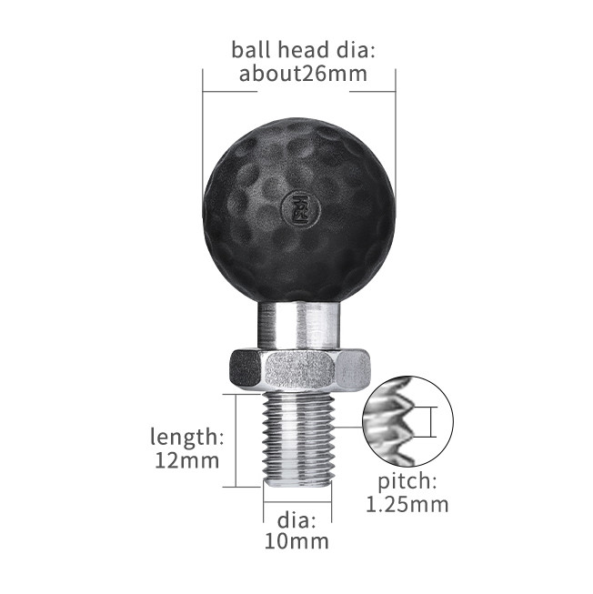 КРЕПЛЕНИЕ РЕЗЬБОВОЕ 10 мм с шаром  OsoPro Mounts (RAM совместимо) (PJM10B)