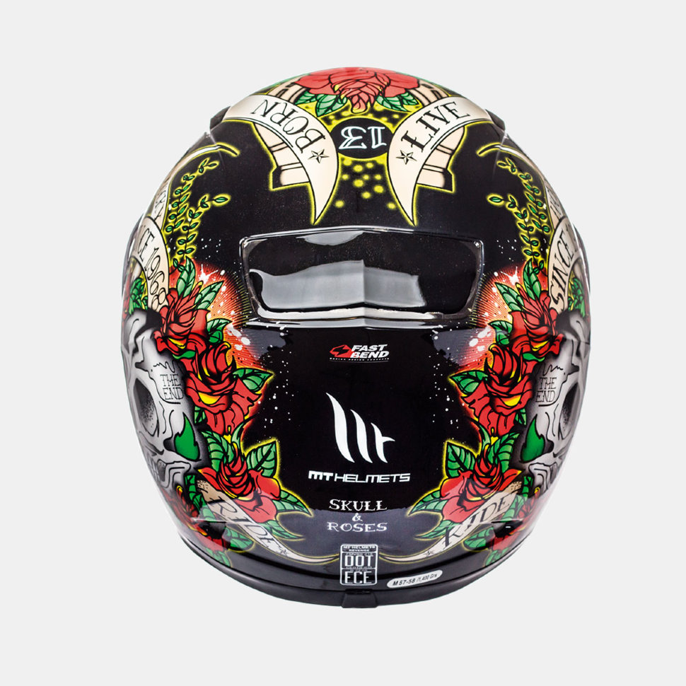 Мотошлем MT Helmets Revenge Skull&Roses Gloss Black/Red