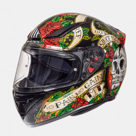 Мотошлем MT Helmets Revenge Skull&amp;Roses Gloss Black/Red