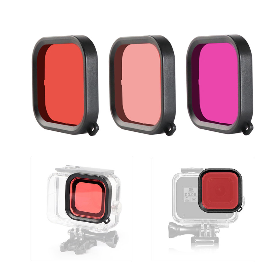 Набор фильтров для воды MSCAM Waterproof Housing Case Filter Cover for Gopro 8 black