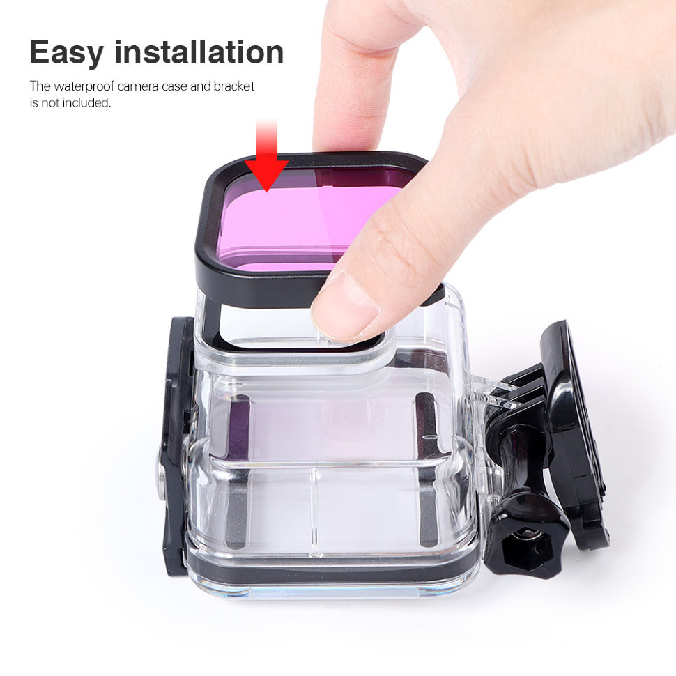 Набор фильтров для воды MSCAM Waterproof Housing Case Filter Cover for Gopro 8 black