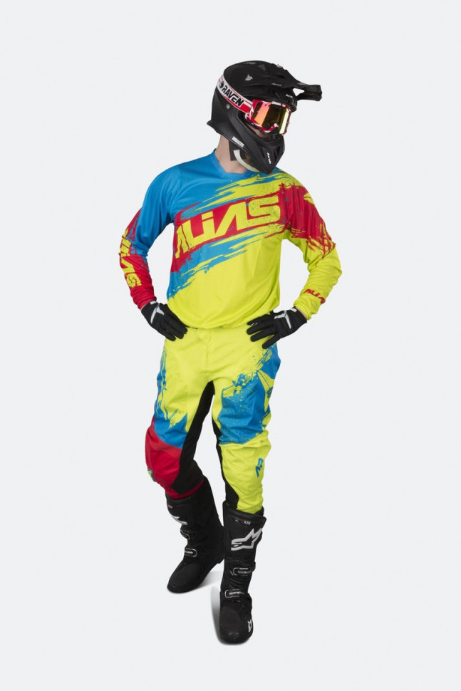 Мотоштаны Alias A2 Brushed Chartreuse/Blue