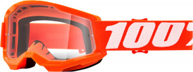 Детские мото очки 100% Strata II Youth Goggle Orange Clear Lens (50521-101-05)
