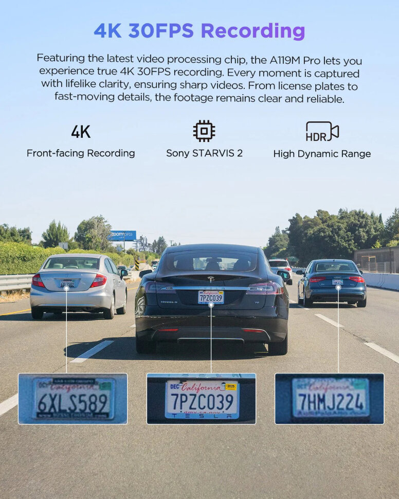 Відеореєстратор Viofo A119M Pro 4K з Wi-Fi 6, GPS