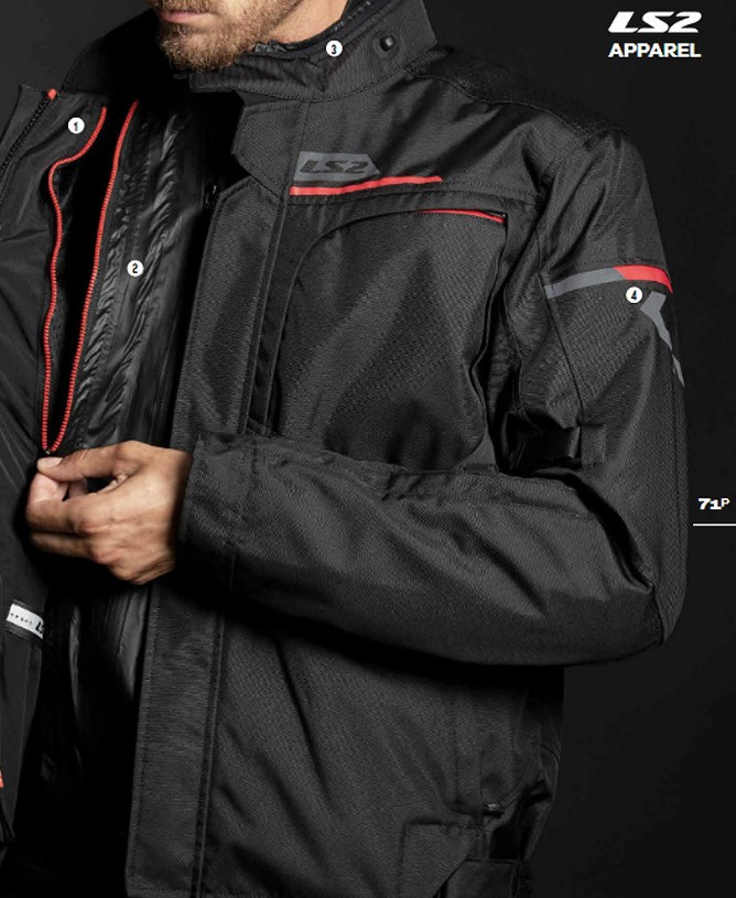 Мотокуртка LS2 Endurance Man Jacket Black/Red