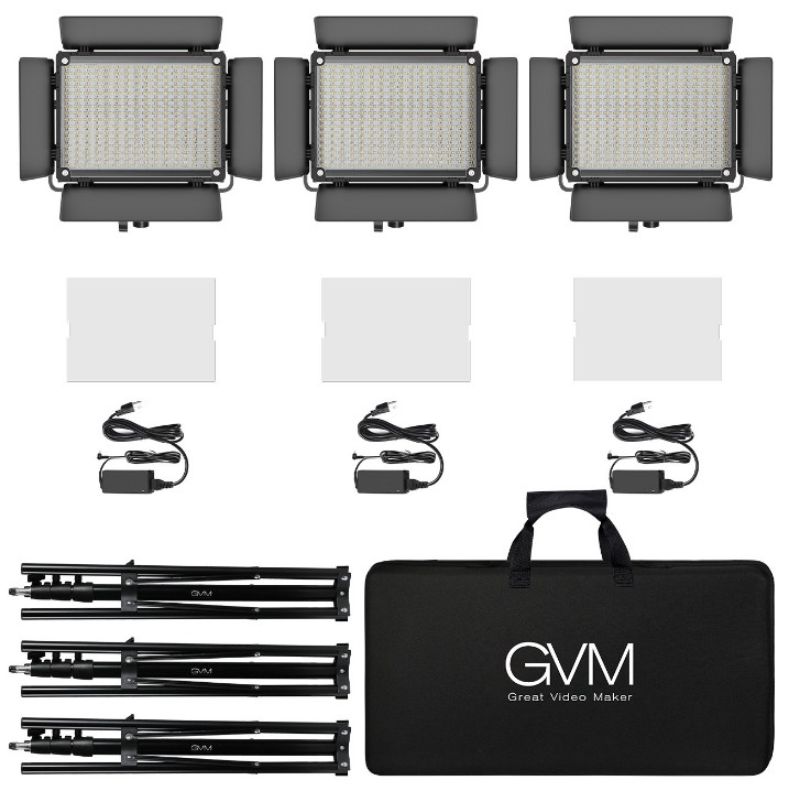 Набор видеосвета GVM 880RS LED на 3 осветителя (GVM-880RS-3L)