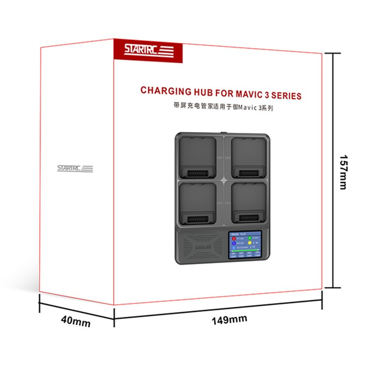 Зарядный хаб StartRC для четырех аккумуляторов DJI Mavic 3 / Mavic 3E / Mavic 3T / Mavic 3 Pro (1126150)