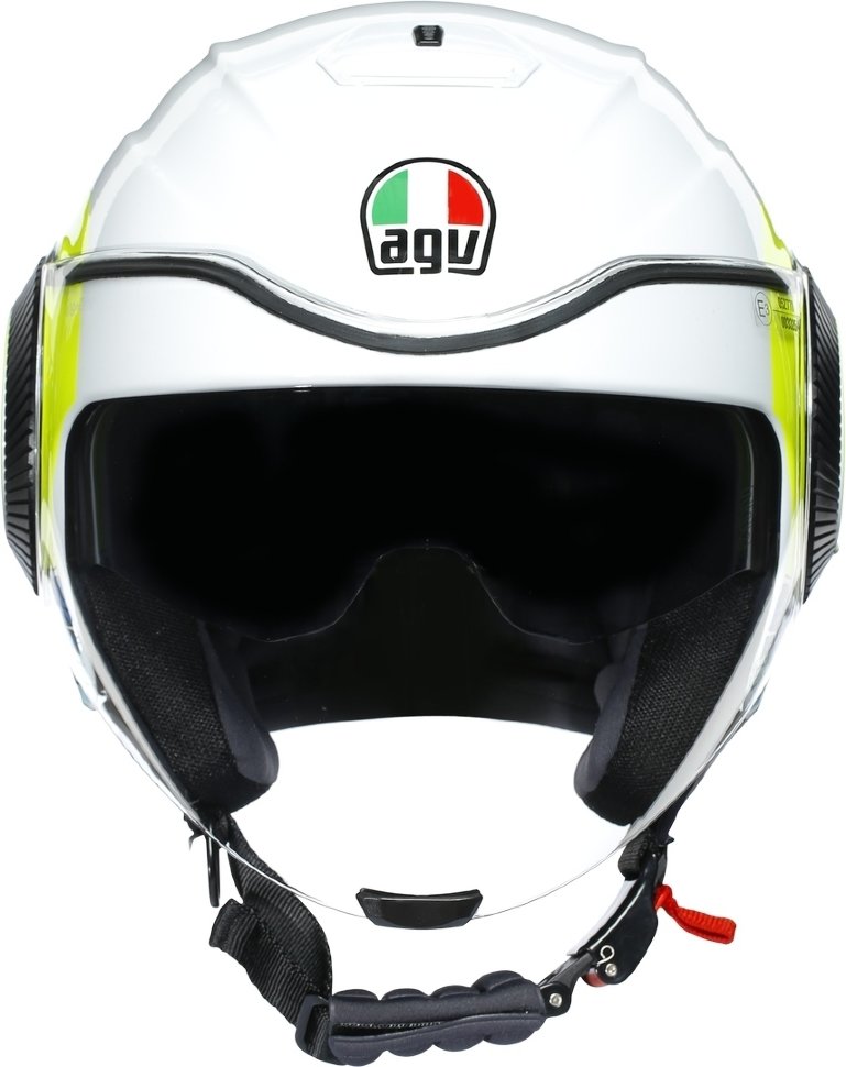 Мотошлем AGV Orbyt E2205 Sunset White/Yellow Fluo