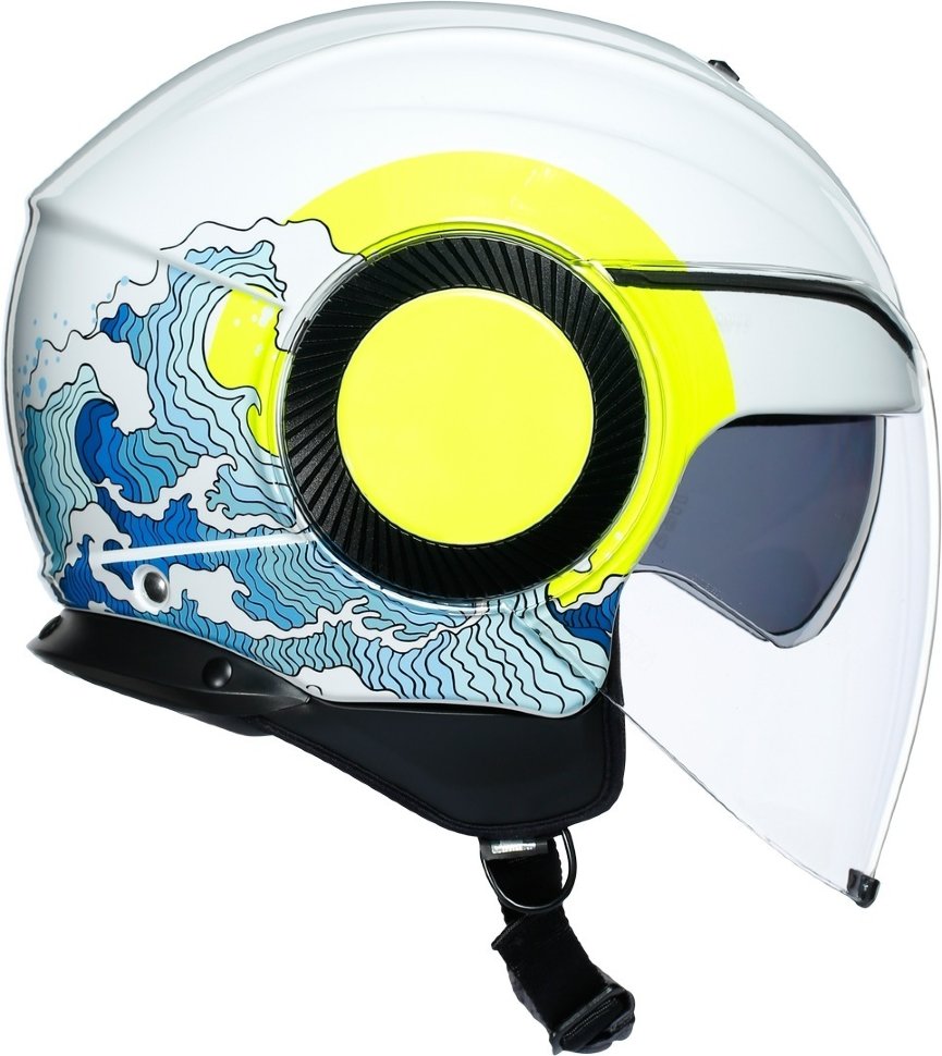 Мотошлем AGV Orbyt E2205 Sunset White/Yellow Fluo