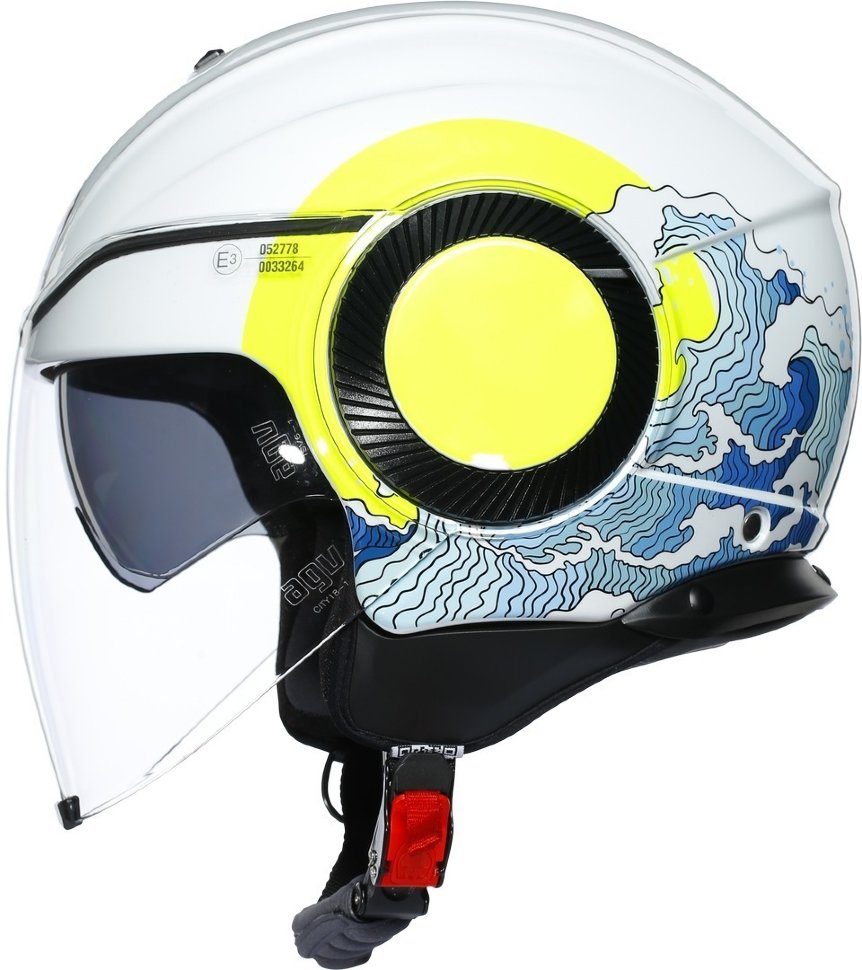 Мотошлем AGV Orbyt E2205 Sunset White/Yellow Fluo
