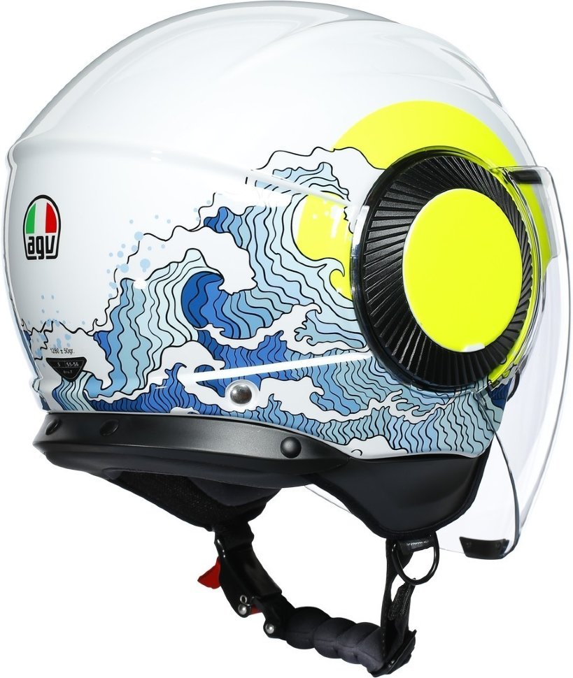 Мотошлем AGV Orbyt E2205 Sunset White/Yellow Fluo