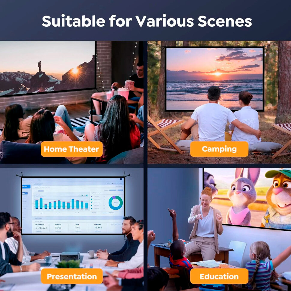 Проекційний екран YABER YS-84F 84" 16:9 186x105см (Yaber-84Inch-SCREEN)