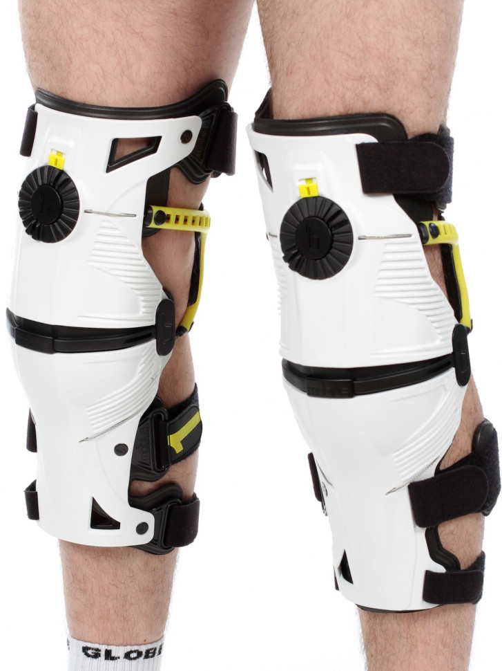 Ортопедические мотонаколенники Mobius X8 Storm White/Yellow