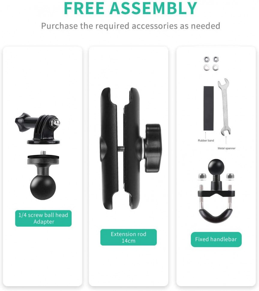 Шарнірне кріплення на трубу MSCAM Mount Bike Bracket для екшн-камер GOPRO, SJCAM, DJI