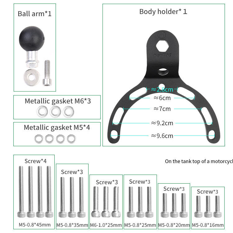 КРЕПЛЕНИЕ НА ГОРЛОВИНУ БАКА с шаром OsoPro Mounts 2.8мм (RAM совместимо) (PYXD1-S)
