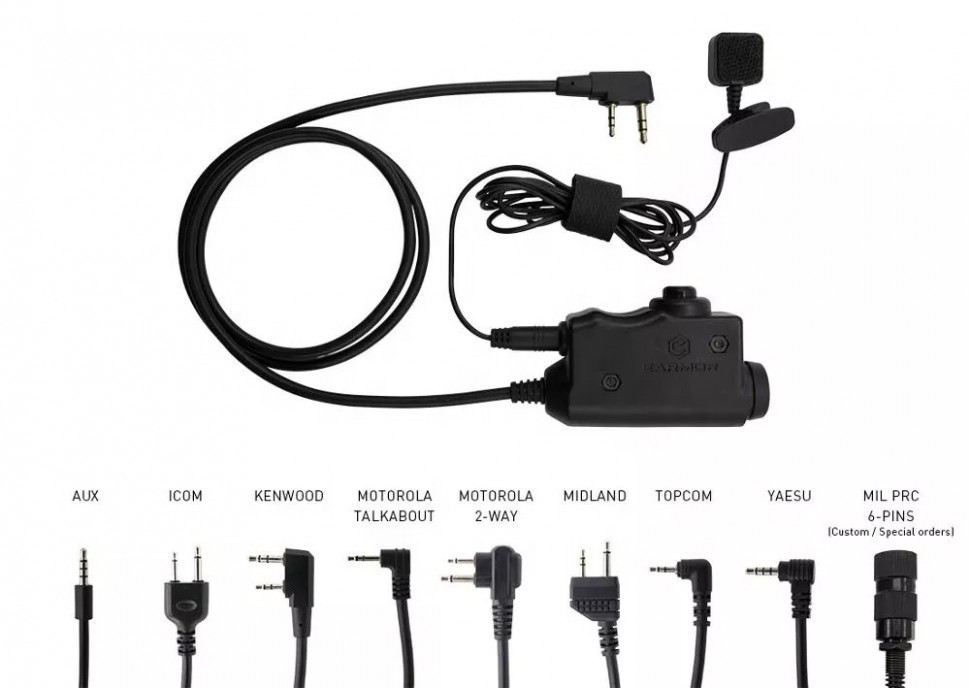 Кнопка для гарнитуры Opsmen Earmor с разъмом PTT Motorola Talkabout 1-Pin