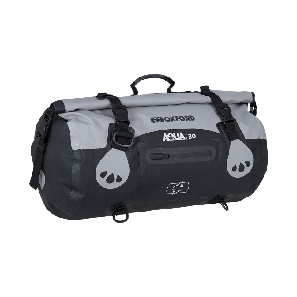 Мотосумка рулонная на хвост Oxford Aqua T-30 Roll Bag Grey/Black (OL481)