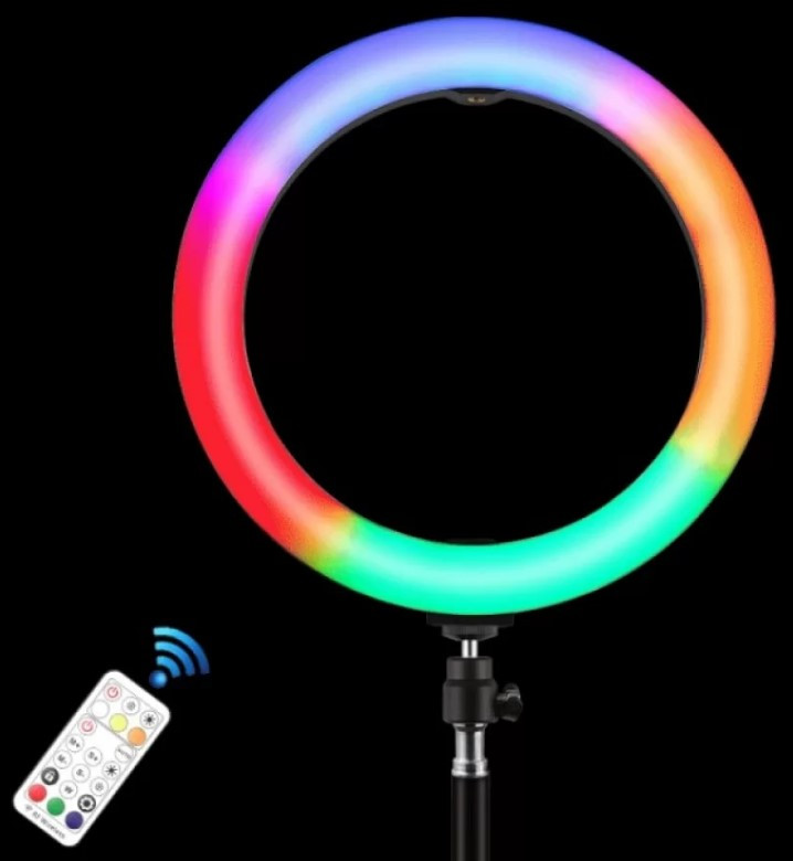 Кольцевой свет со стойкой Puluz PKT3081B RGBWW 26 см. 20W (58465)