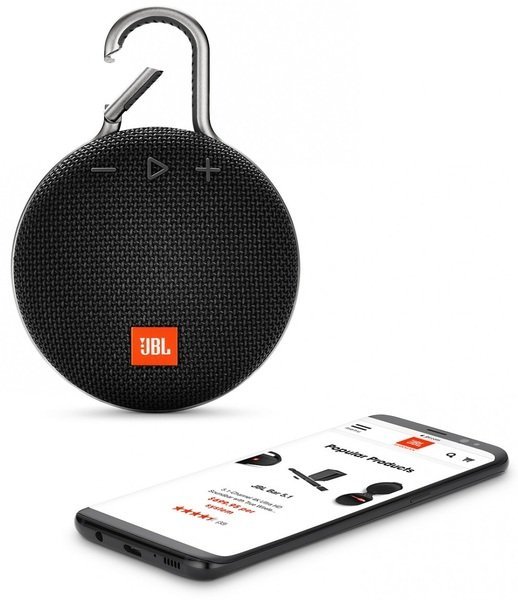 Портативна система JBL Clip 3 Black (JBLCLIP3BLK)