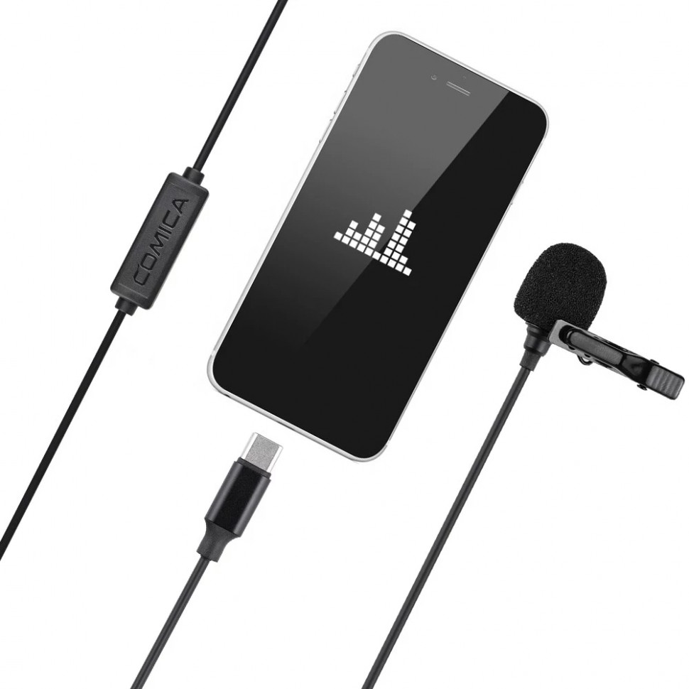 Петличный микрофон Comica CVM-V01SP(UC) USB Type-C 5.5m для камер, экшн-камер и смартфонов (CVM-V01SP(UC)(4.5M))