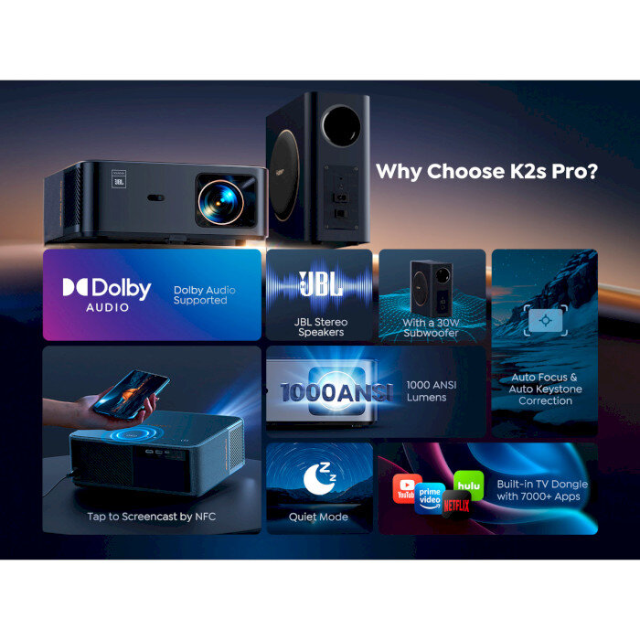 Проектор YABER K2S Pro 4K (Yaber-K2S-Pro)