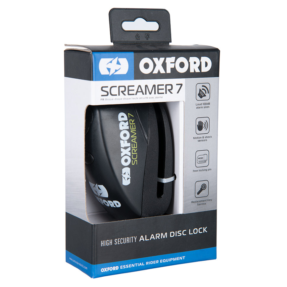 Замок с сигнализацией Oxford Screamer7 Alarm Disc Lock Black/Black (LK289)