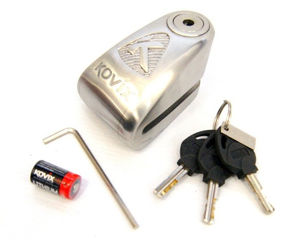 Мотозамок с сигнализацией Kovix KAL10 Stainless Steel (KAL10 SS)