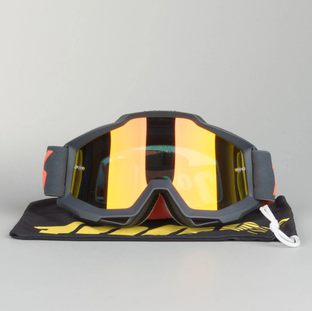 Мото очки 100% Accuri Matte Gunmetal Mirror Lens Red (50210-025-02)