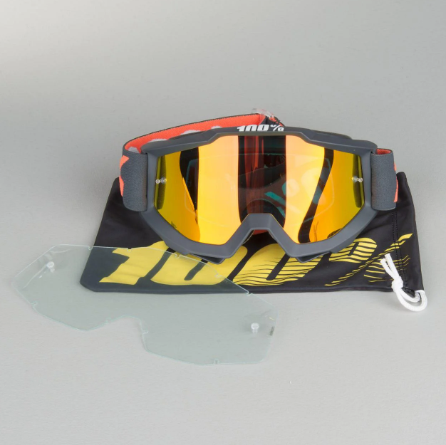 Мото очки 100% Accuri Matte Gunmetal Mirror Lens Red (50210-025-02)