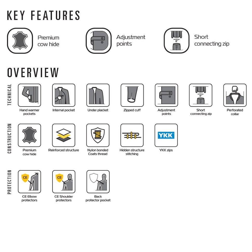 Мотокуртка мужская Oxford Bladon MS Leather Jacket Black