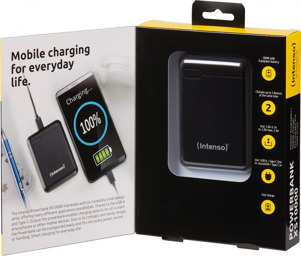 Универсальная мобильная батарея Intenso XS10000 10000 mAh Black (PB930371)