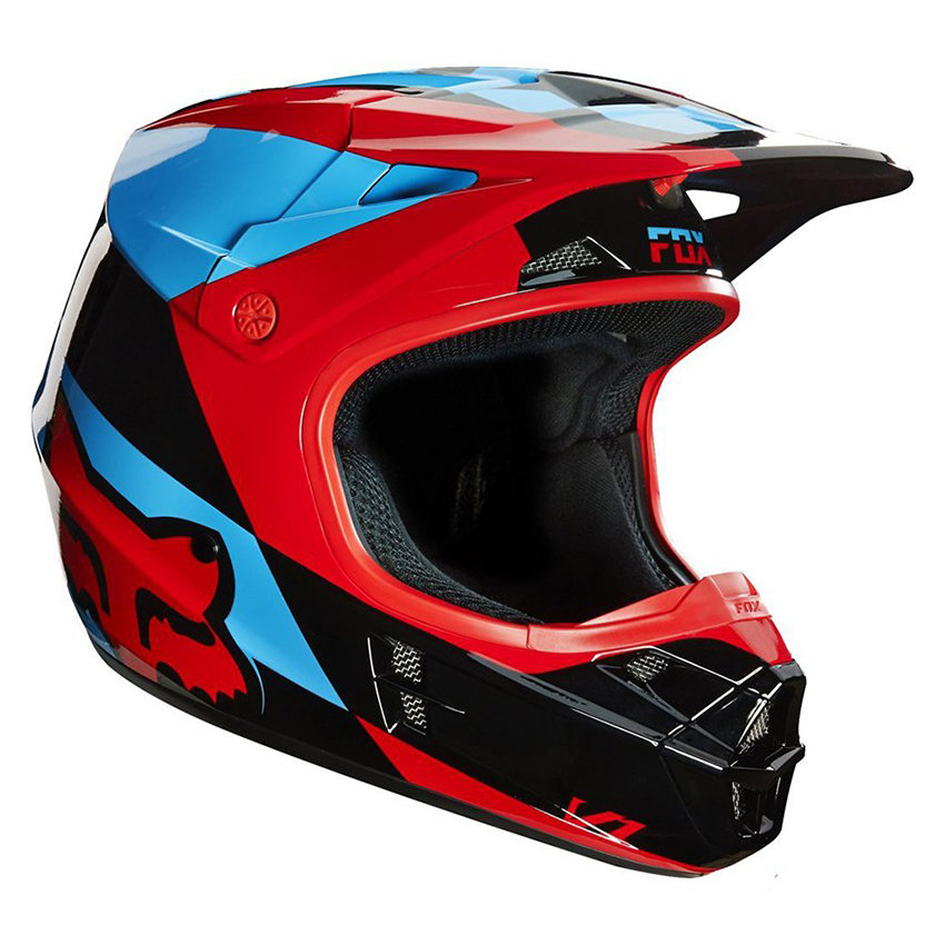 Мотошлем Fox V1 Mako Helmet Ece Blue/Red