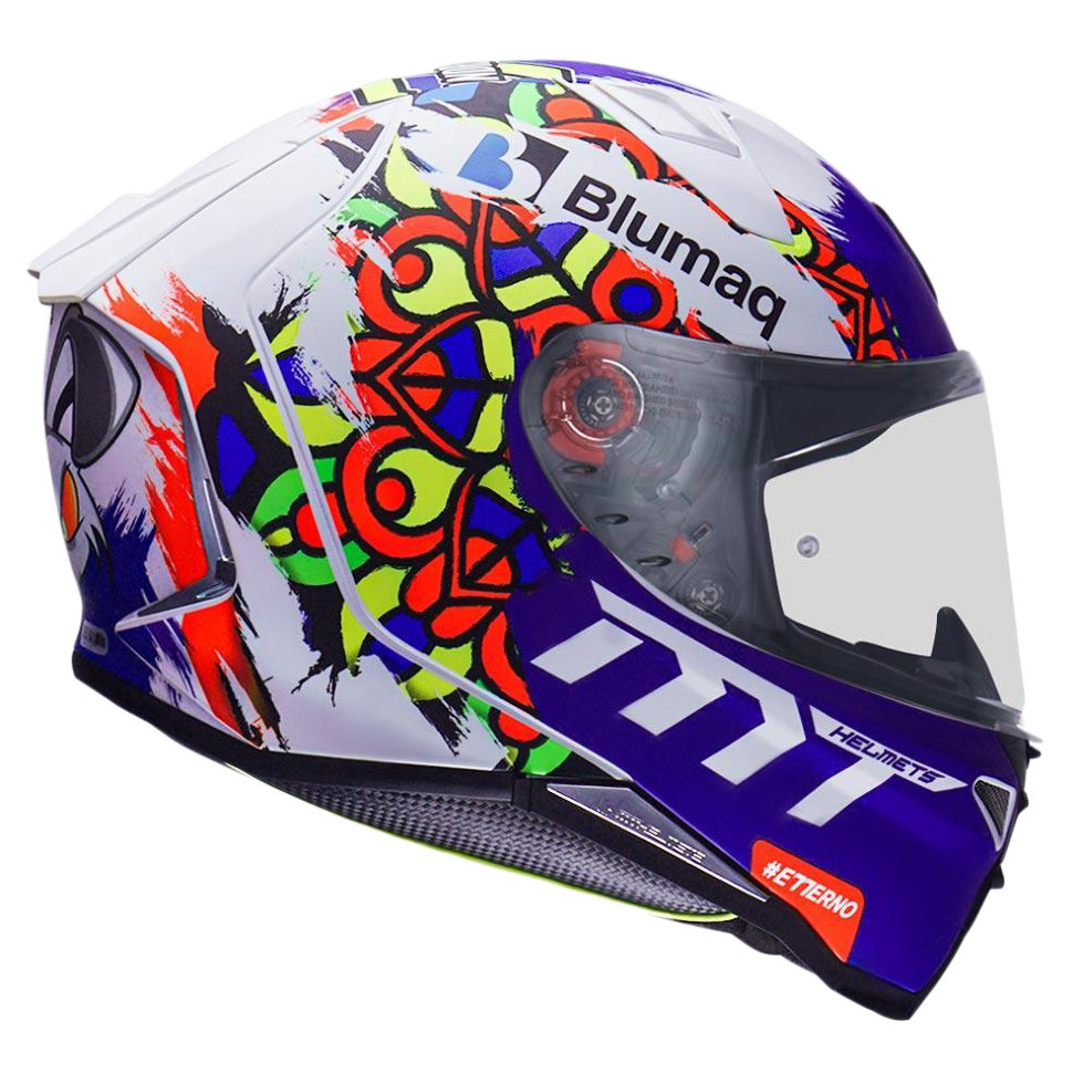 Мотошлем MT Helmets Revenge 2 Moto 3 Blue/White/Red/Yellow Mat