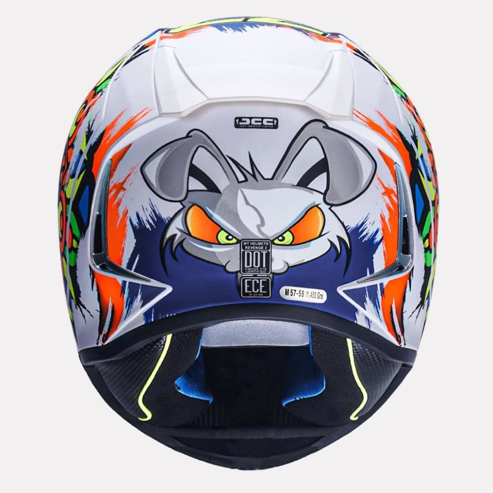Мотошлем MT Helmets Revenge 2 Moto 3 Blue/White/Red/Yellow Mat