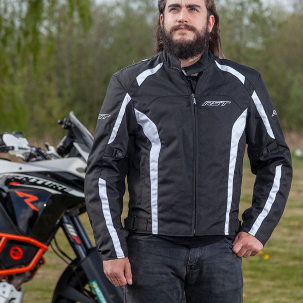 Мотокуртка чоловіча RST 102072 Rider CE Mens Textile Jacket Black /White